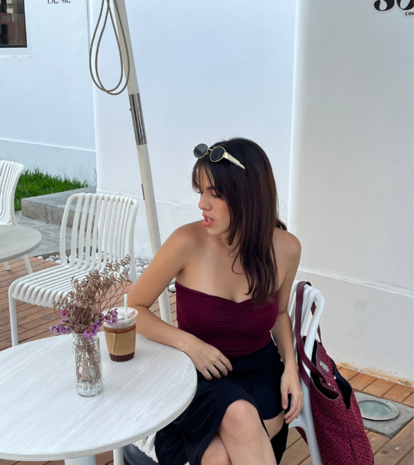 Strapless Top Fruncido